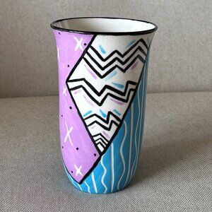 Vintage 1990 Signed Art Ceramic Vase Handcrafted 1990